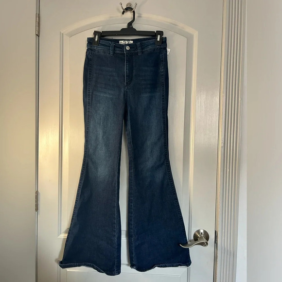 Free People 70s retro high rise Flare wide leg jeans size 27 - Picture 2 of 10